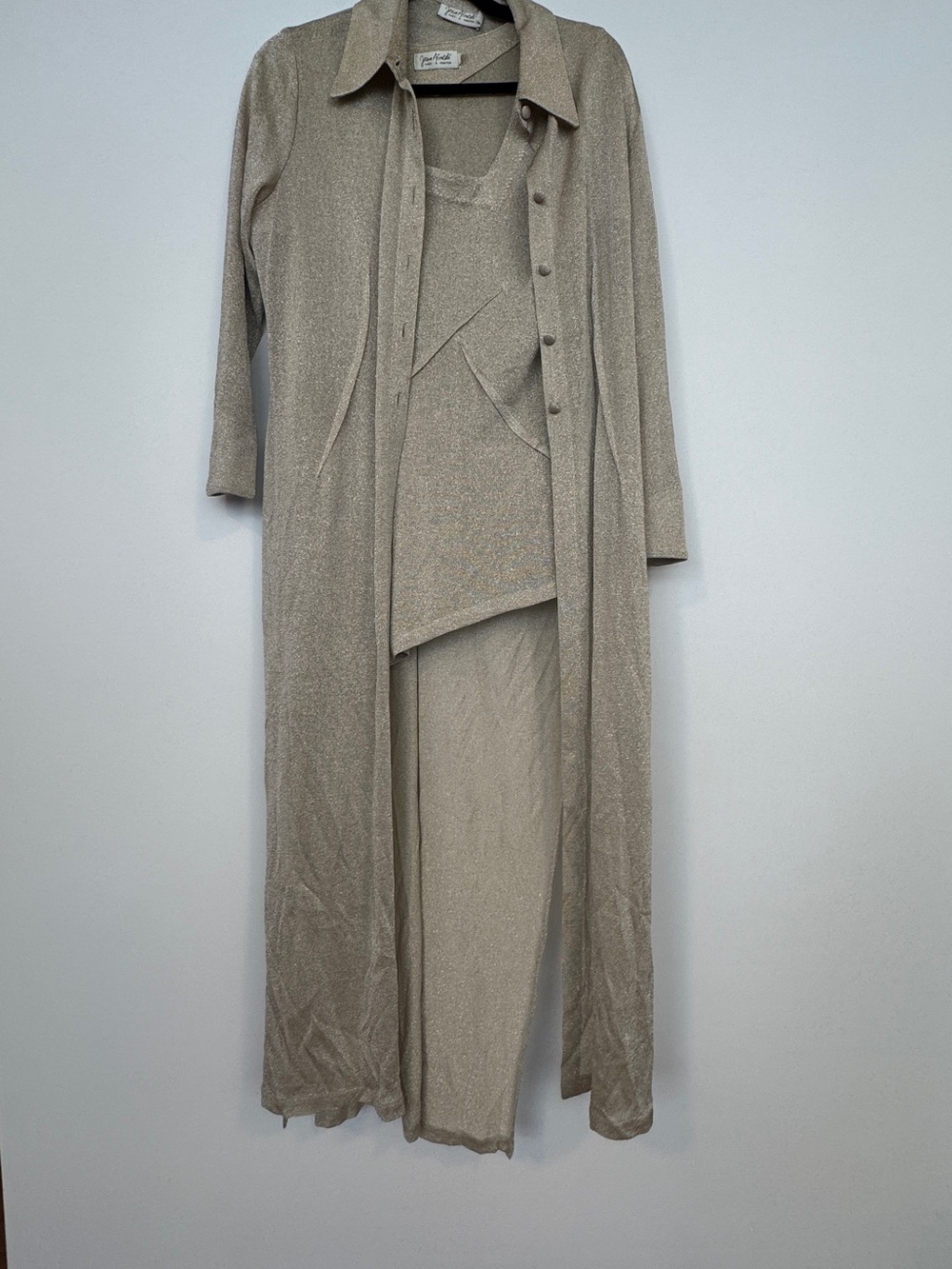 Jean Airoldi prêt à porter  Two-Piece Metallic  Knit Set - Elegant twin set